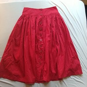 Meg Shop flowy red button skirt